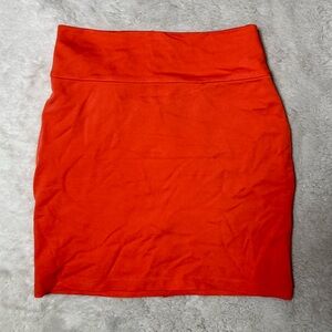 Bebe Bold Orange Pencil Skirt